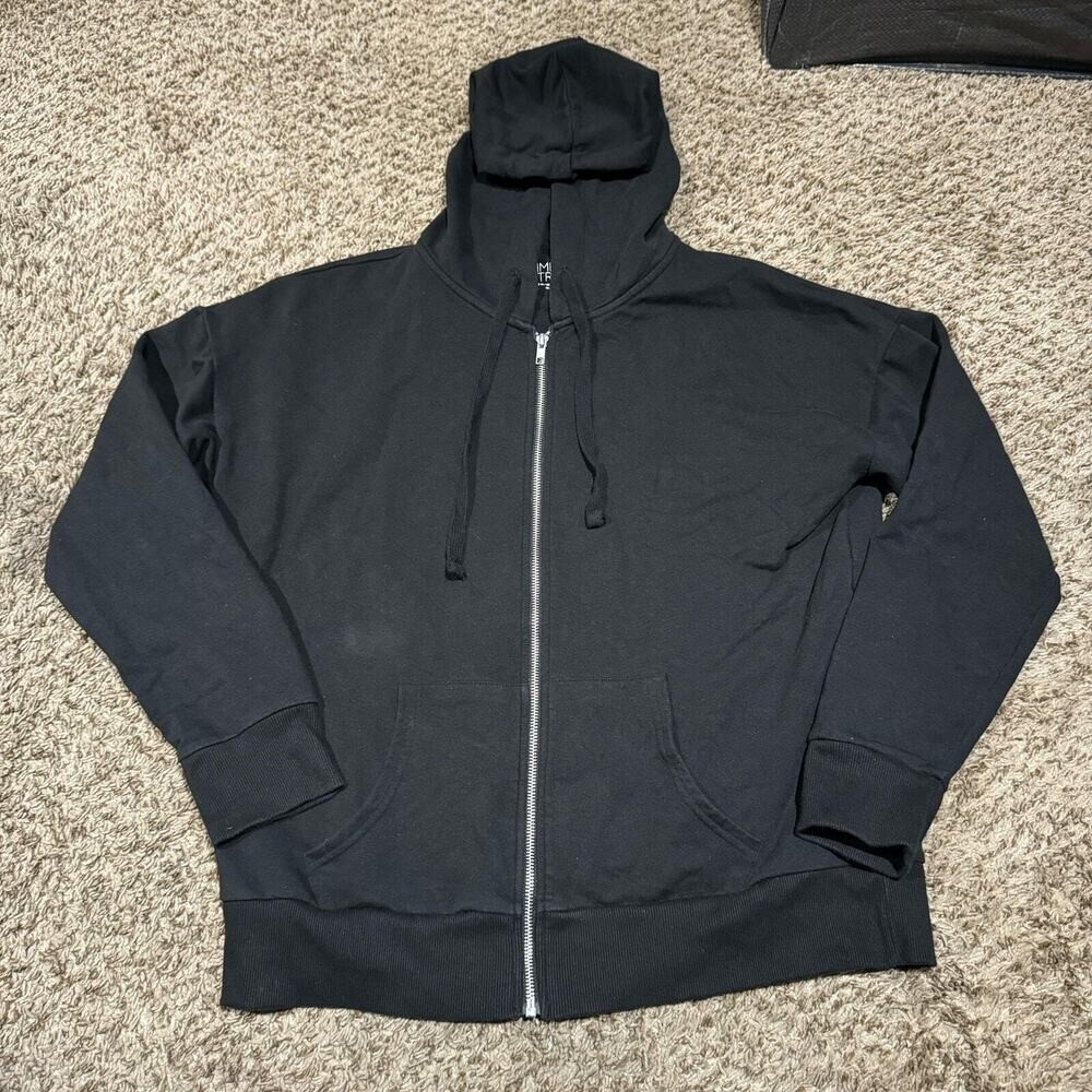 Time & Tru Black women‎ full zip Hoodie Sweater Size Large 12/14